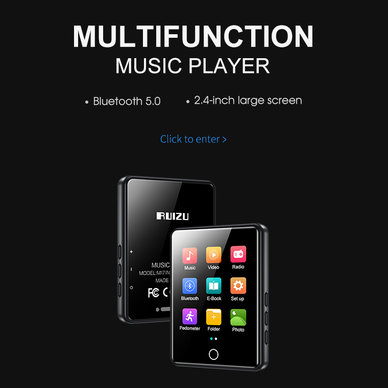 RUIZUMP3 Player, Sports MP3 Player, Bluetooth MP3 Player, Clipon MP3